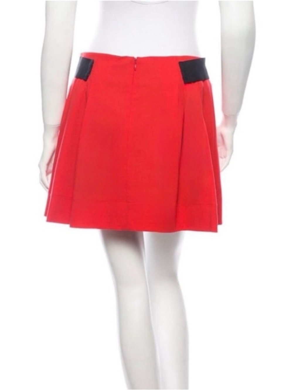 Proenza Schouler Red A-Line Skirt with Black Accent - Picture 4 of 5